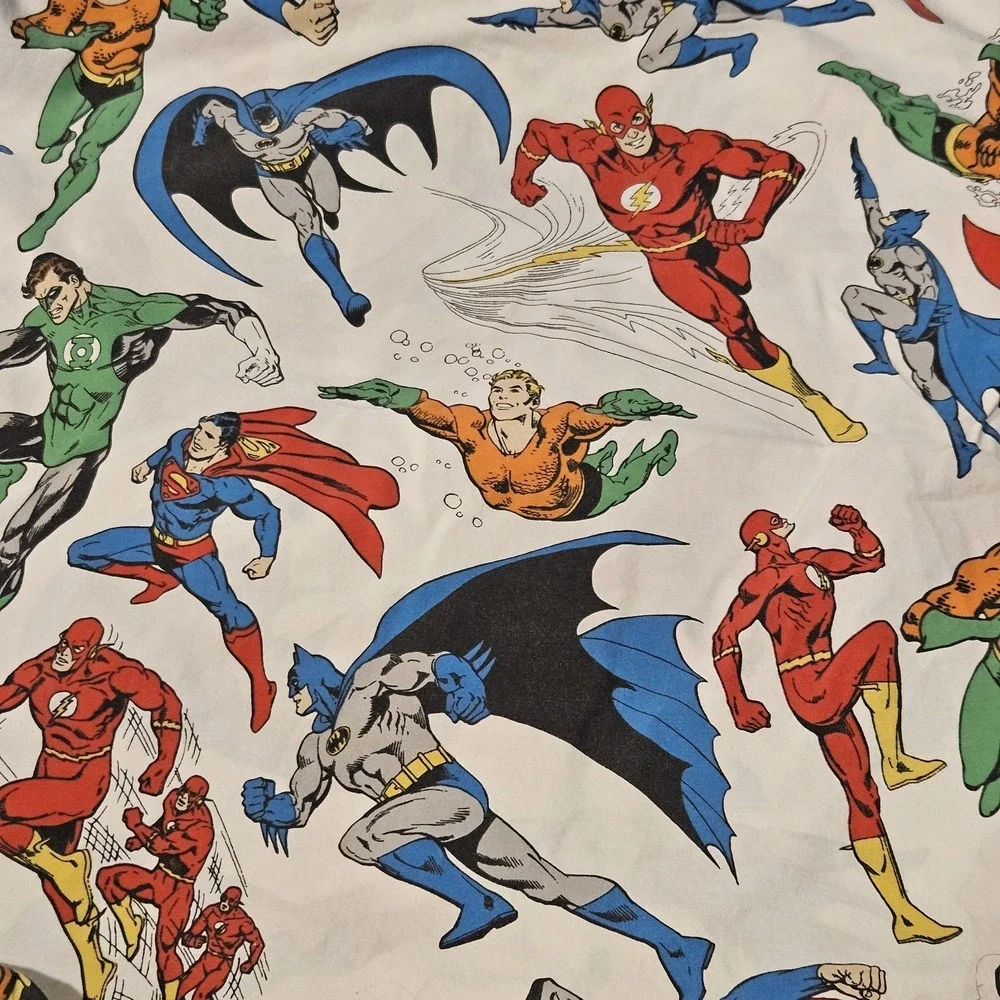 Pottery Barn Kids DC Comics Justice League Full Sheet Set Batman Superman Flash